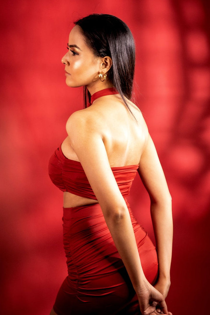 Rust Ruched Tube Top