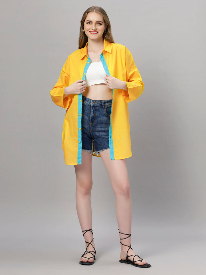 Sunny Yellow Oversized Cotton Shirt