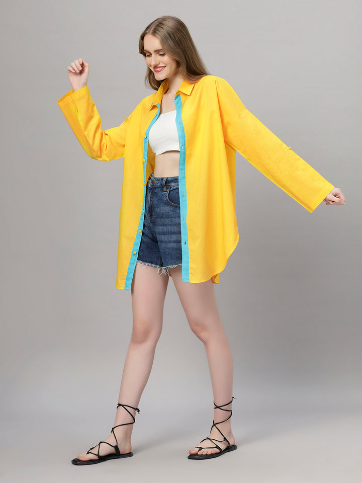 Sunny Yellow Oversized Cotton Shirt