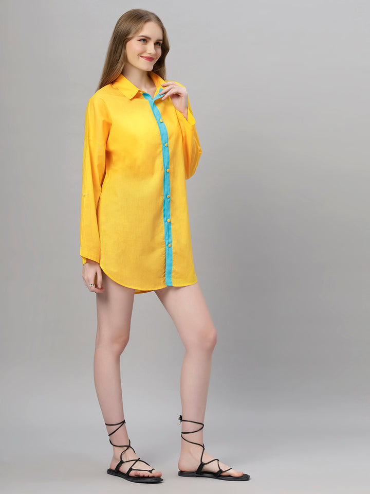 Sunny Yellow Oversized Cotton Shirt