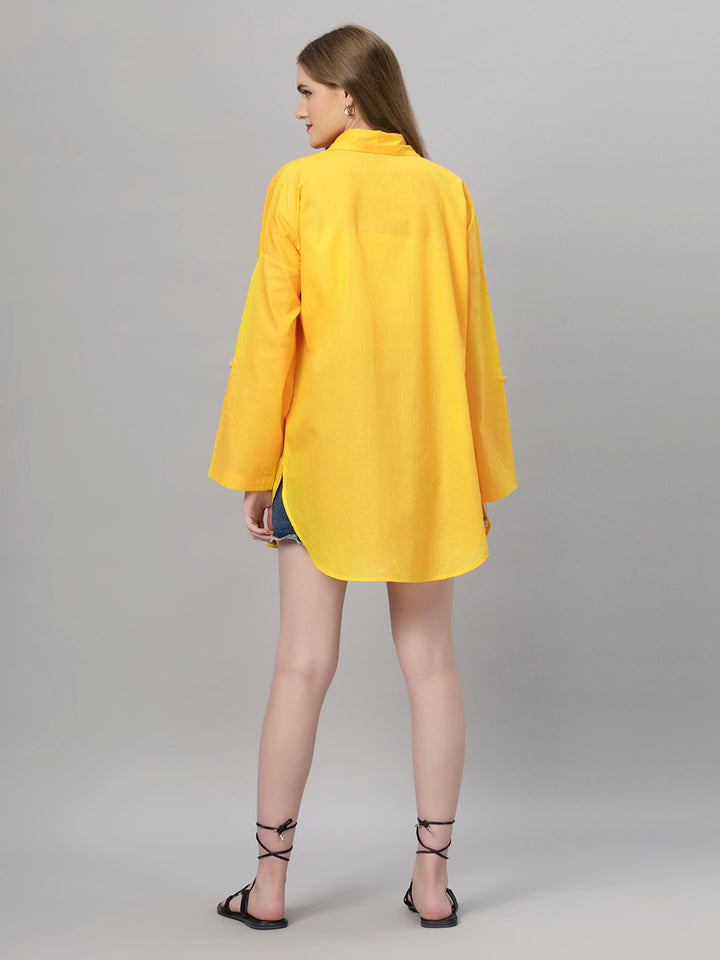 Sunny Yellow Oversized Cotton Shirt