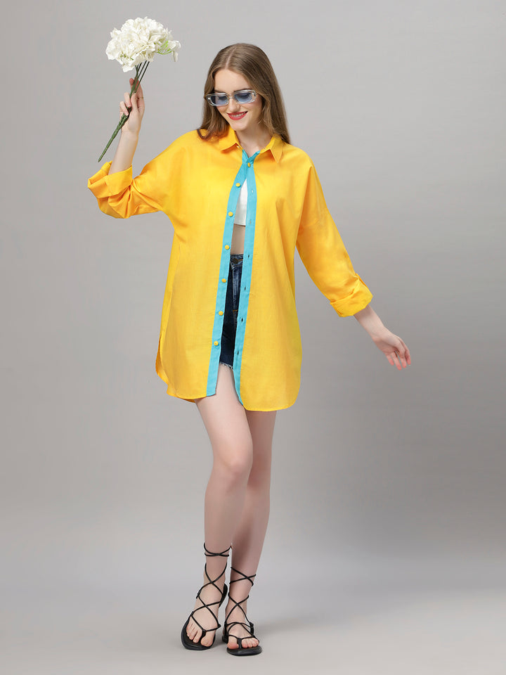 Sunny Yellow Oversized Cotton Shirt