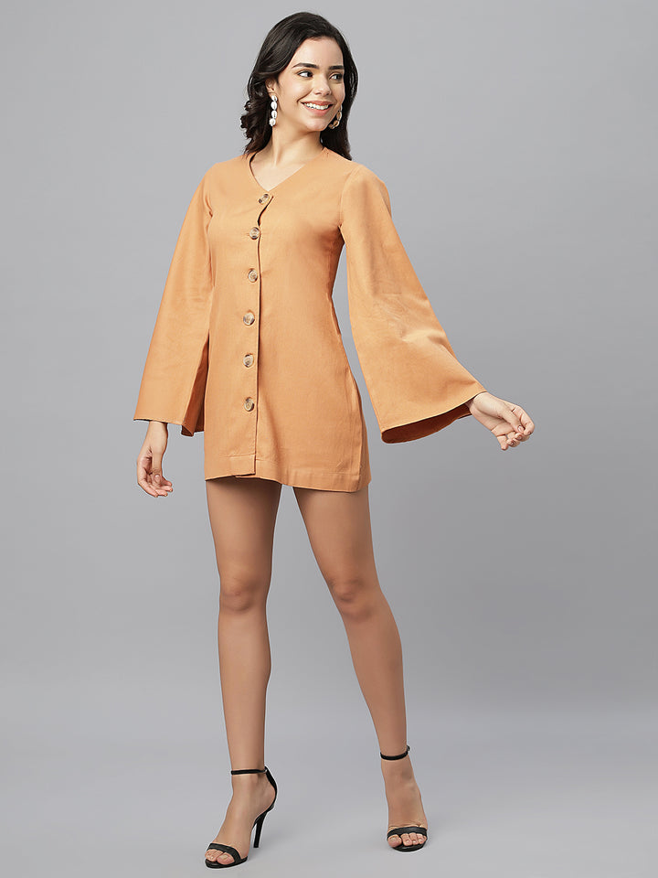 Caramel Cotton Chic Dress
