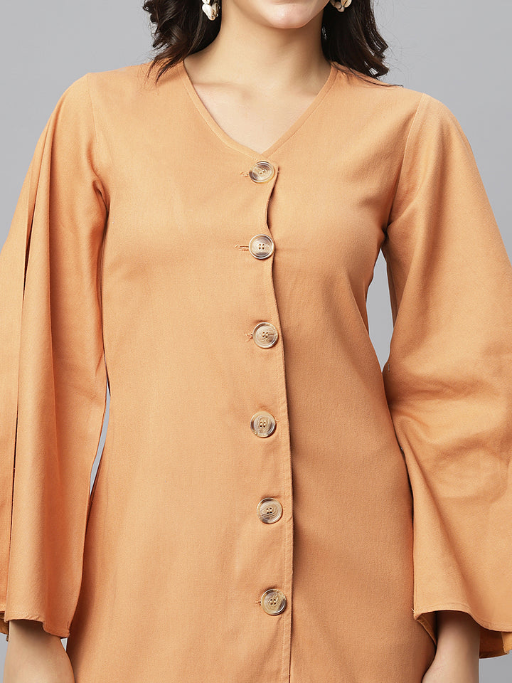 Caramel Cotton Chic Dress