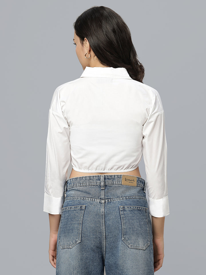 Retro Cropped Casual Shirt