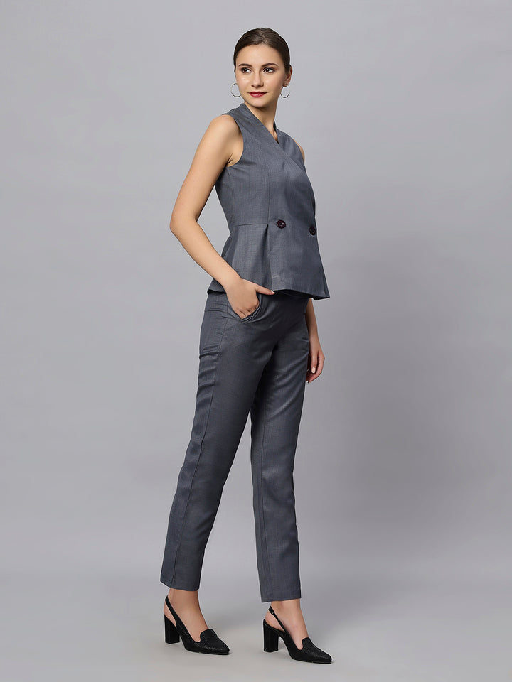 Formal Grey Blazer And Pants Set