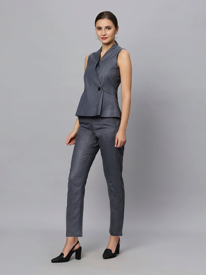 Formal Grey Blazer And Pants Set