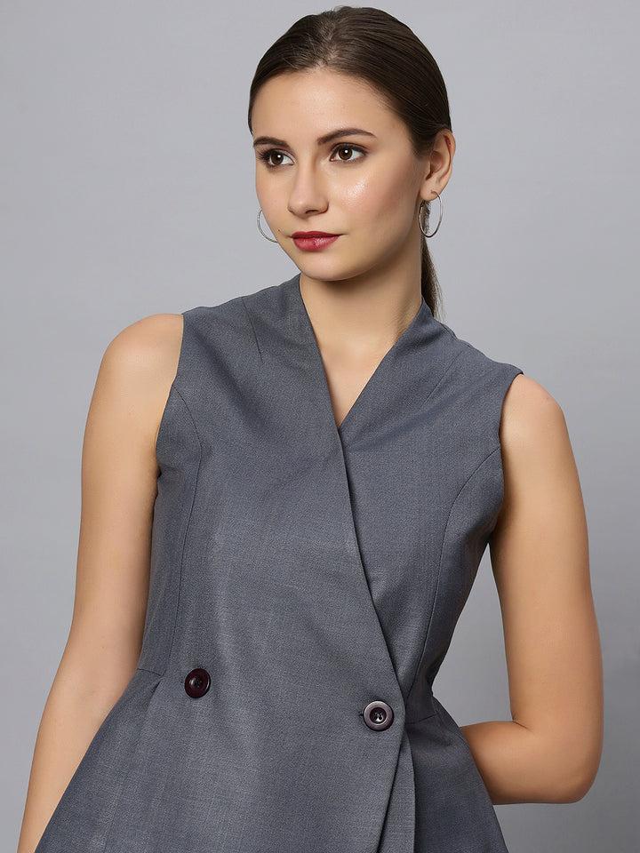 Formal Grey Blazer And Pants Set