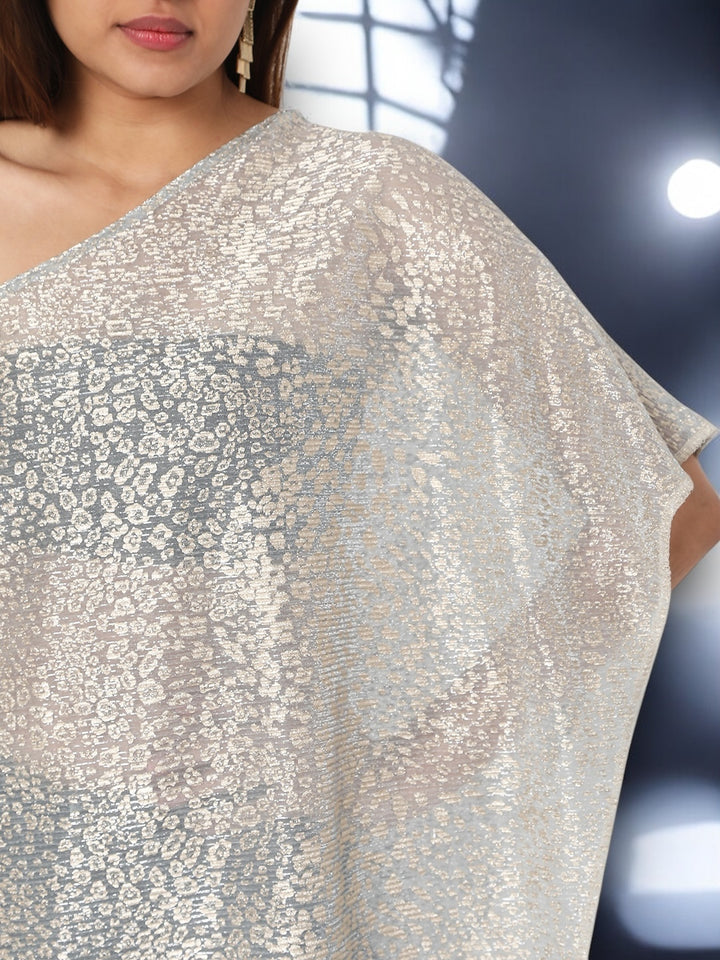 One Shoulder Shimmer Cape