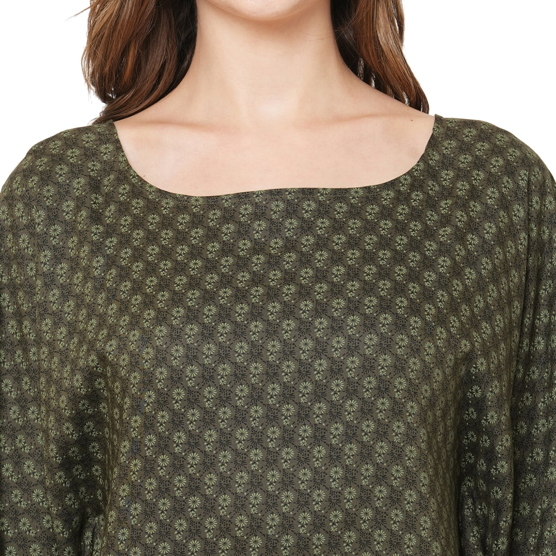 Kale Floral Printed Kaftan