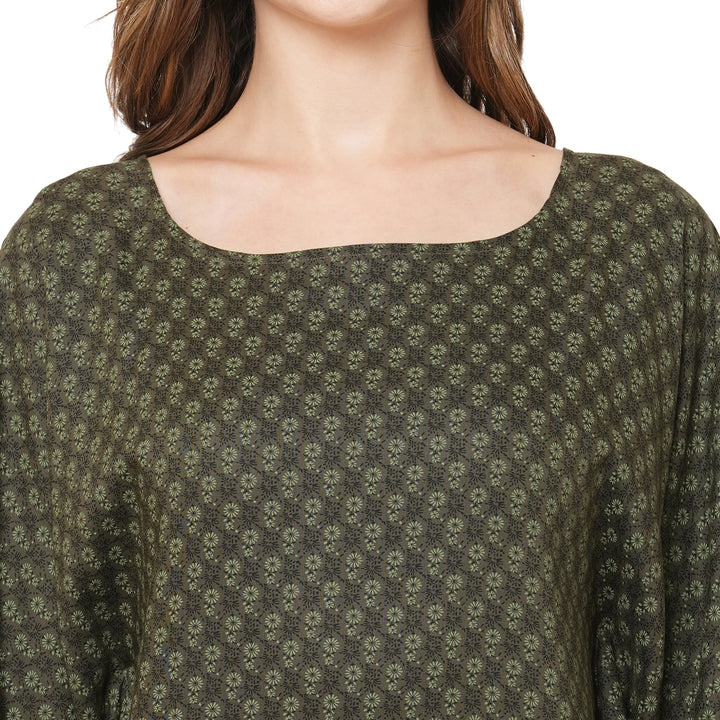 Kale Floral Printed Kaftan
