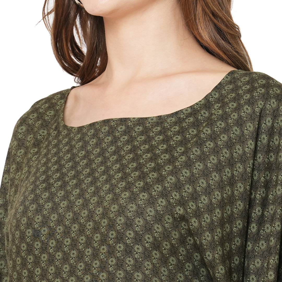 Kale Floral Printed Kaftan