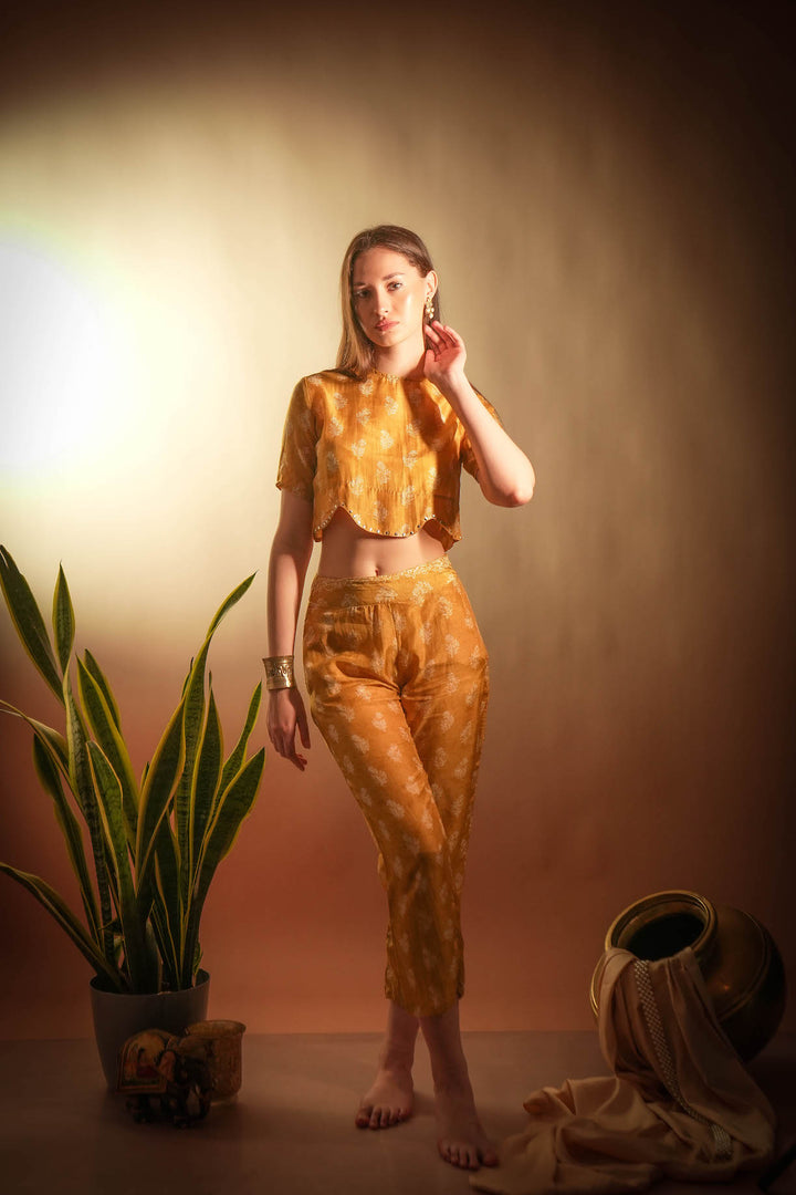 Spiced Yellow Bloom Festive Co-ord Set