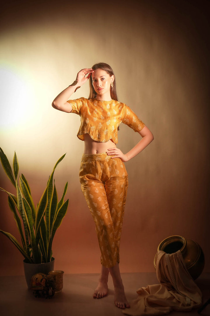 Spiced Yellow Bloom Festive Co-ord Set
