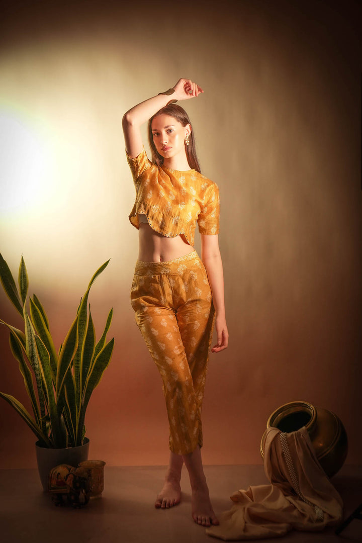 Spiced Yellow Bloom Festive Co-ord Set