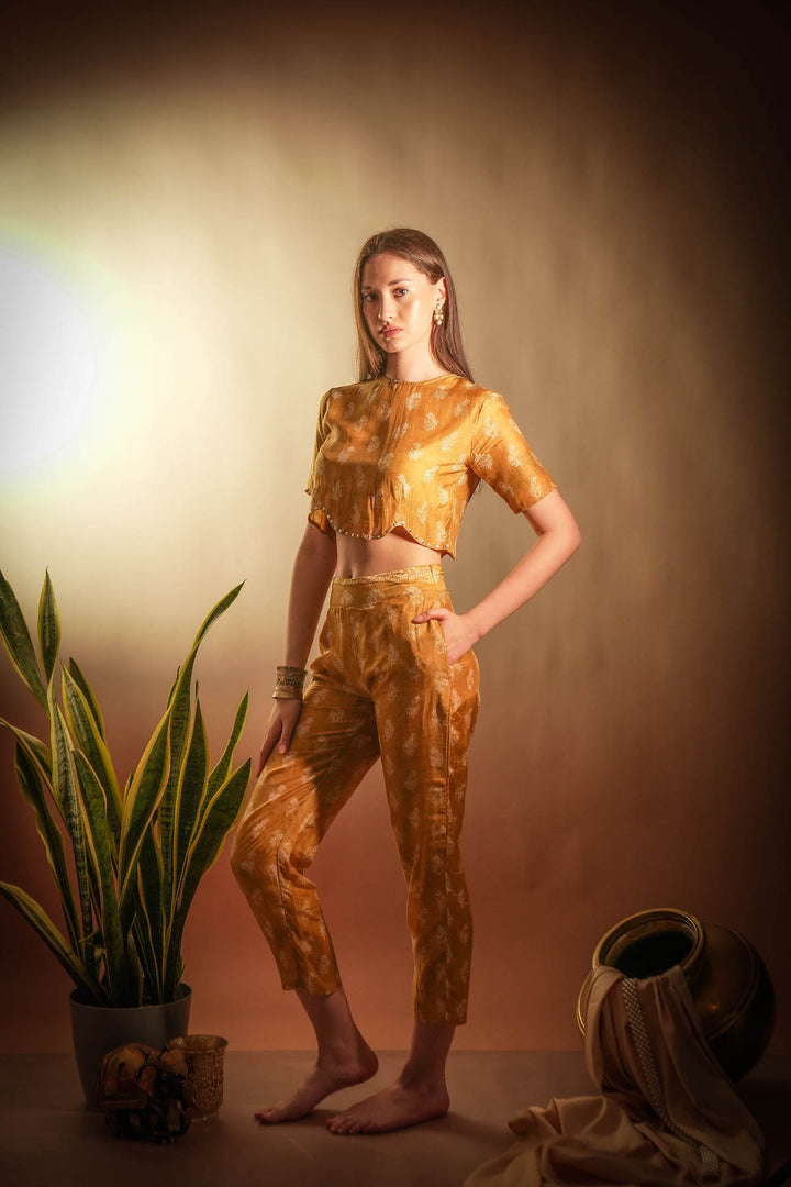 Spiced Yellow Bloom Festive Co-ord Set