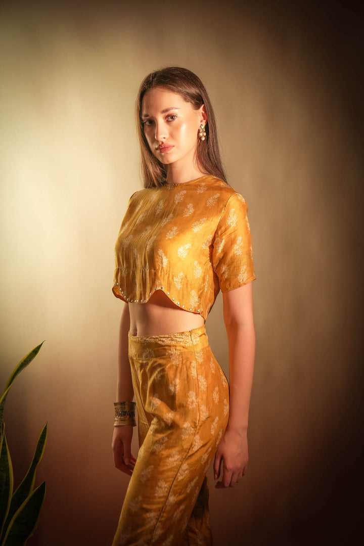 Spiced Yellow Bloom Festive Co-ord Set