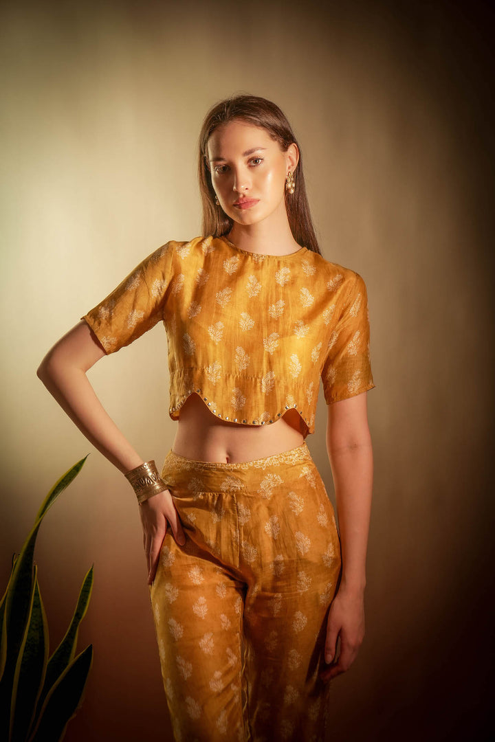 Spiced Yellow Bloom Festive Co-ord Set
