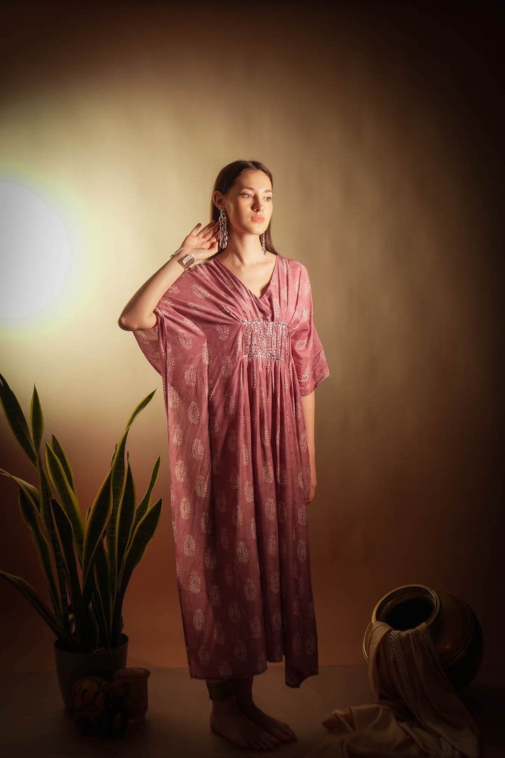 Mauve Muse Muslin Kaftan