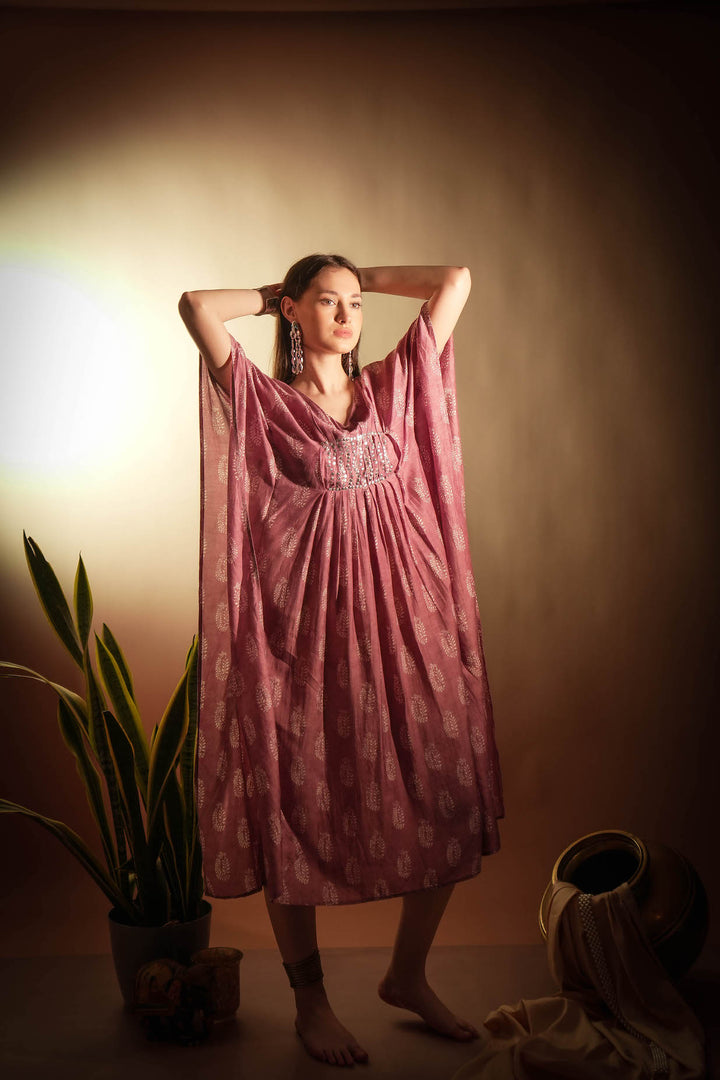 Mauve Muse Muslin Kaftan