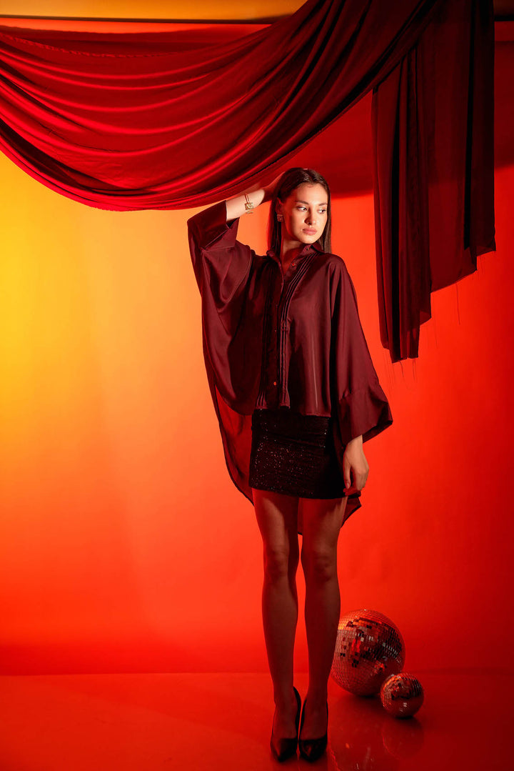 Regal Wine Drape Shirt