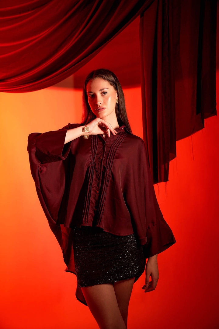 Regal Wine Drape Shirt