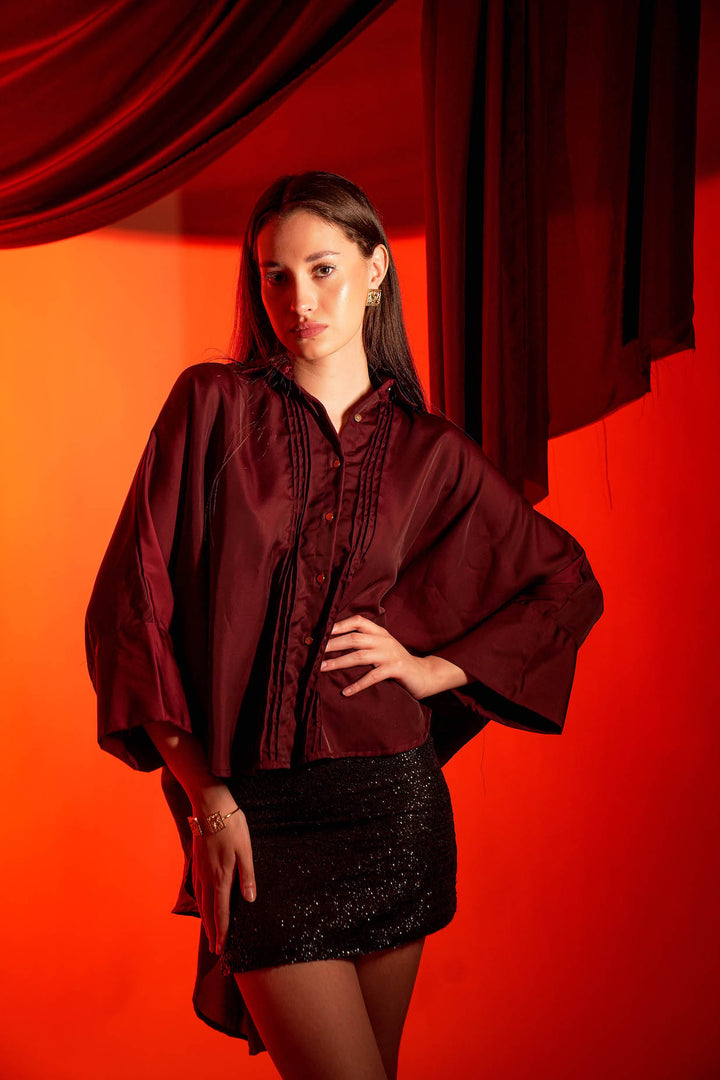 Regal Wine Drape Shirt
