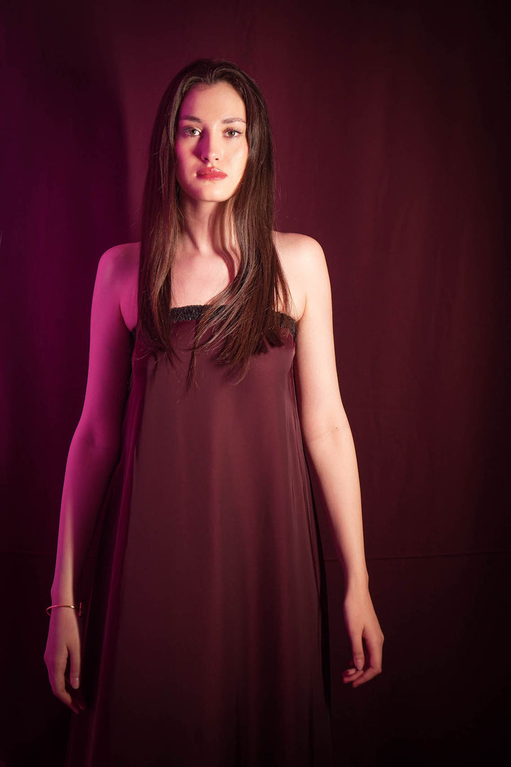 Wine Soirée Drape Gown