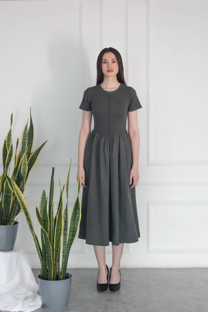 Cotton Smoke Dahlia Dress