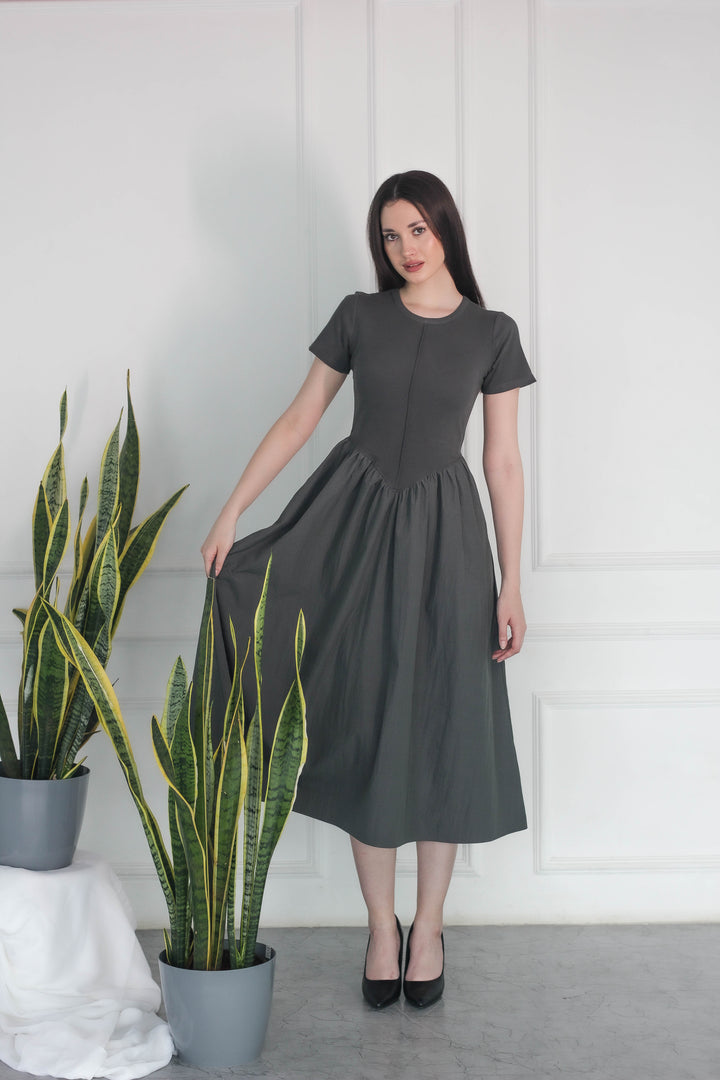 Cotton Smoke Dahlia Dress
