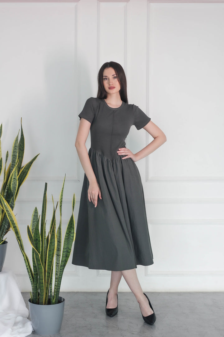 Cotton Smoke Dahlia Dress