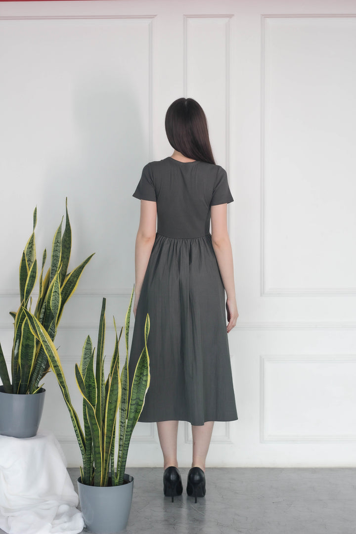 Cotton Smoke Dahlia Dress