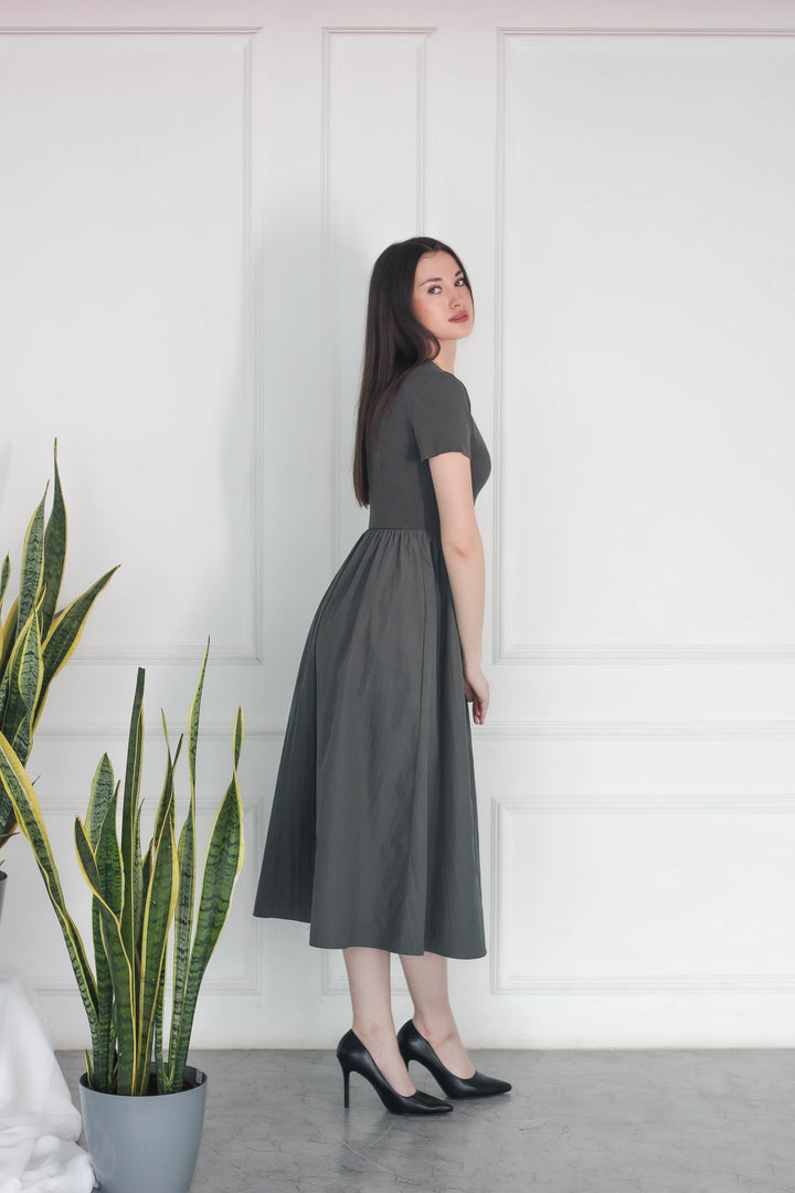 Cotton Smoke Dahlia Dress