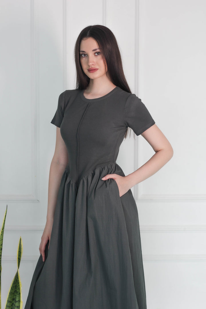 Cotton Smoke Dahlia Dress