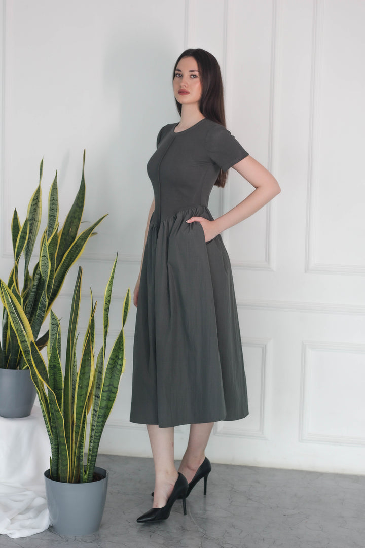 Cotton Smoke Dahlia Dress