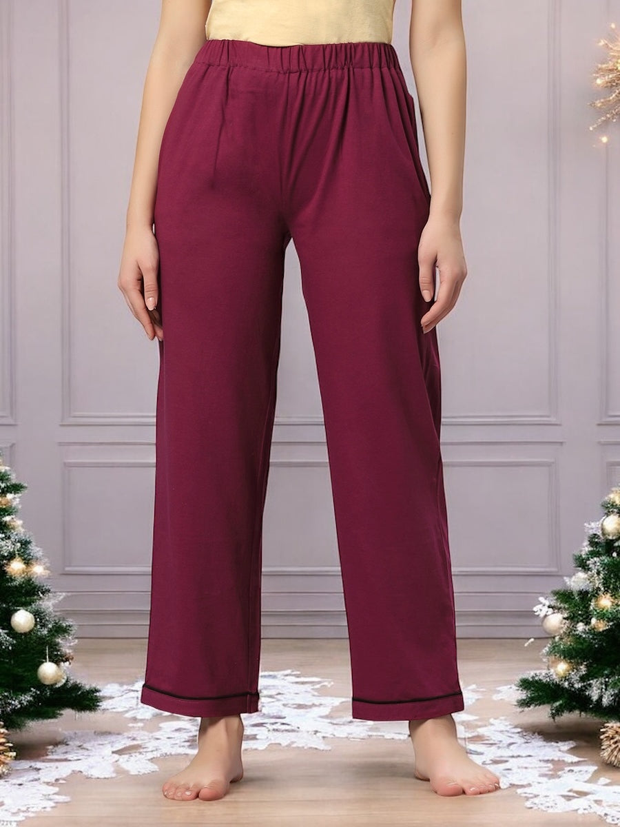 Maroon Cotton Elf Nightsuit