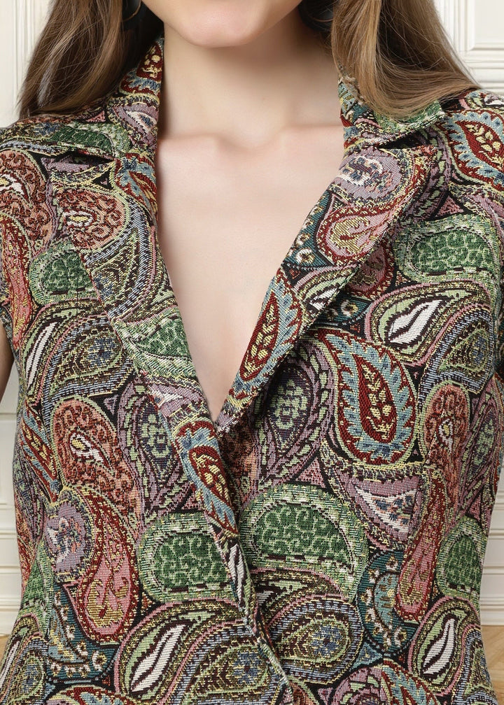 Paisley Pop Cotton Jacquard Vegan Dress