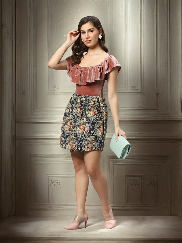 Flower Power Jacquard Skirt