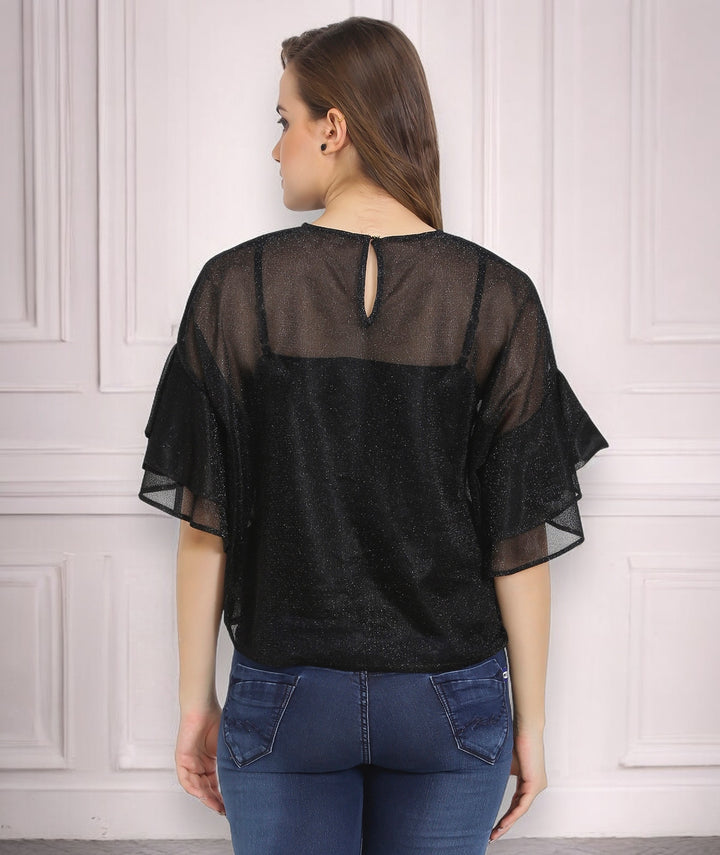 Net Shimmer Belle Sleeves Top
