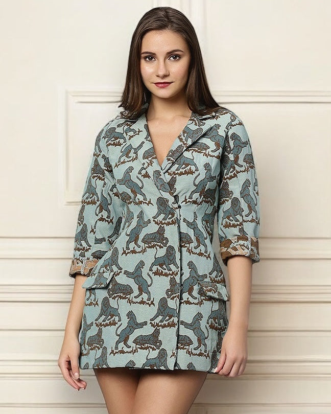 Vegan Animal Blazer Dress