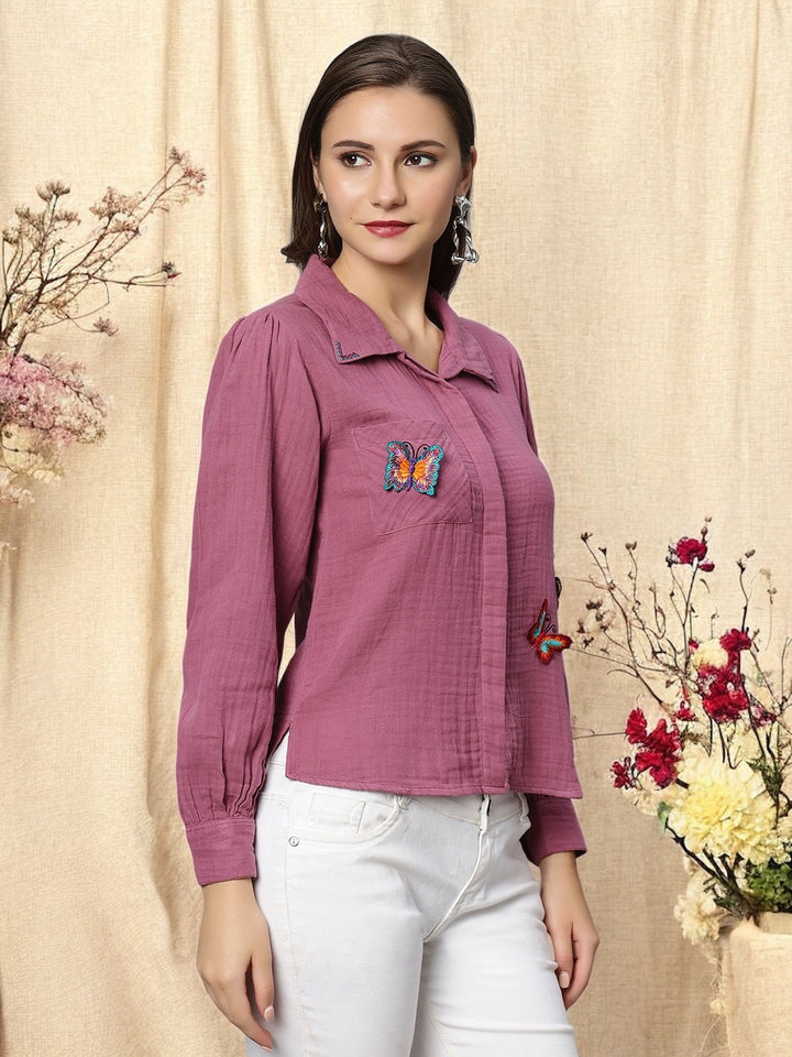 Butterfly Plum Shirt