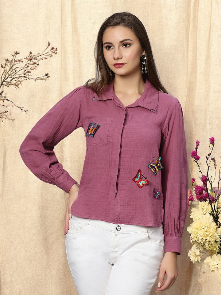 Butterfly Plum Shirt