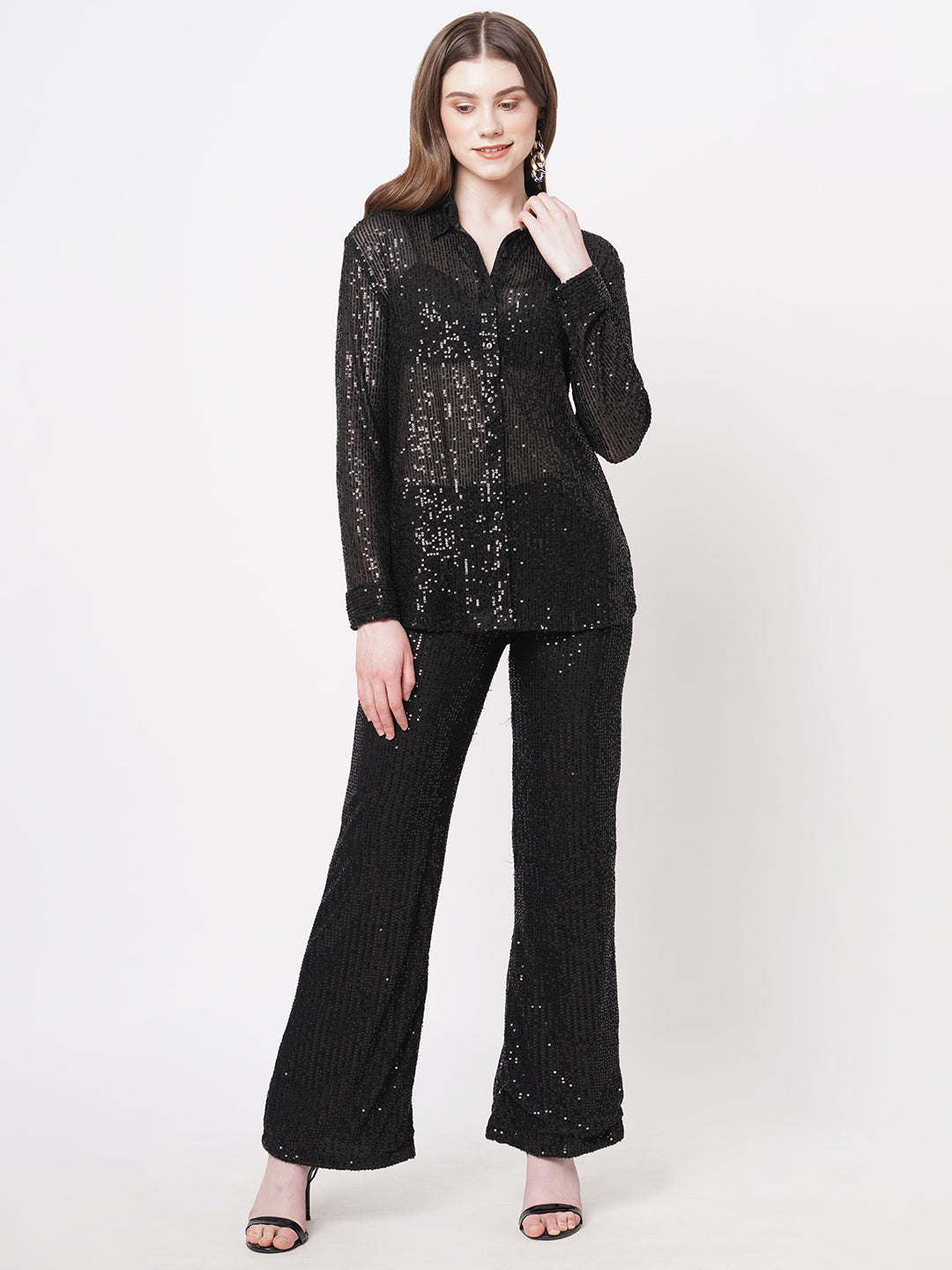 Black Sequin 3 Piece Coord Set