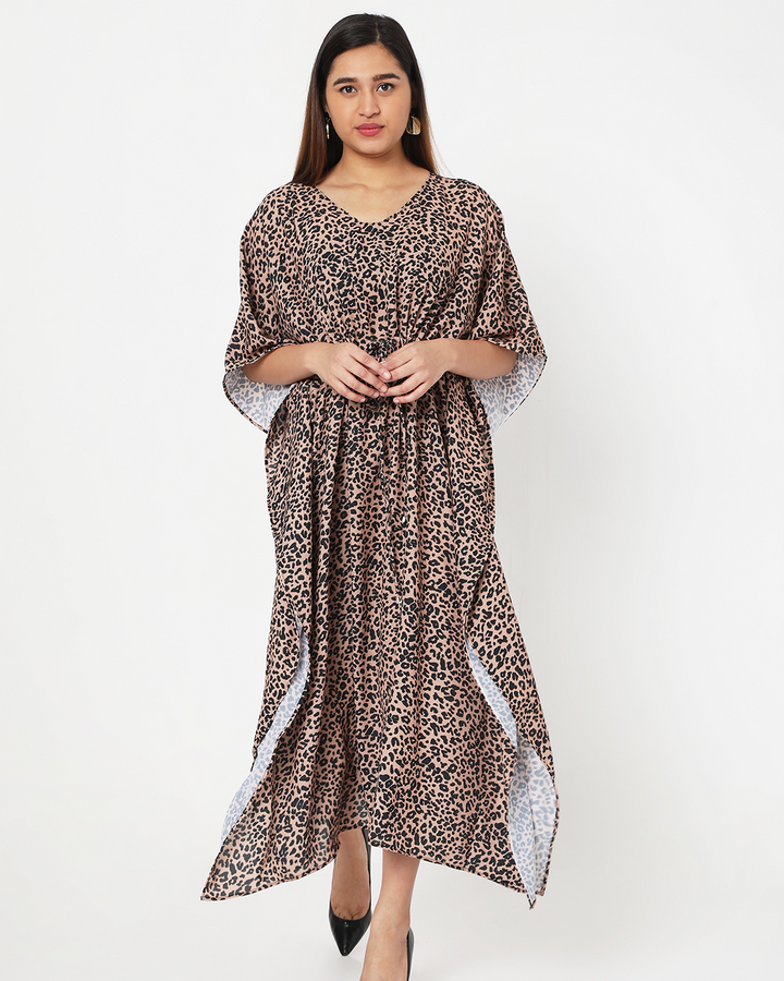 Leopard Printed Long Kaftan