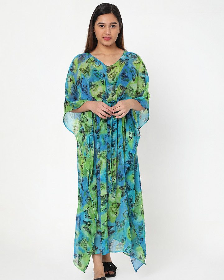 Tropical Butterfly Long Kaftan