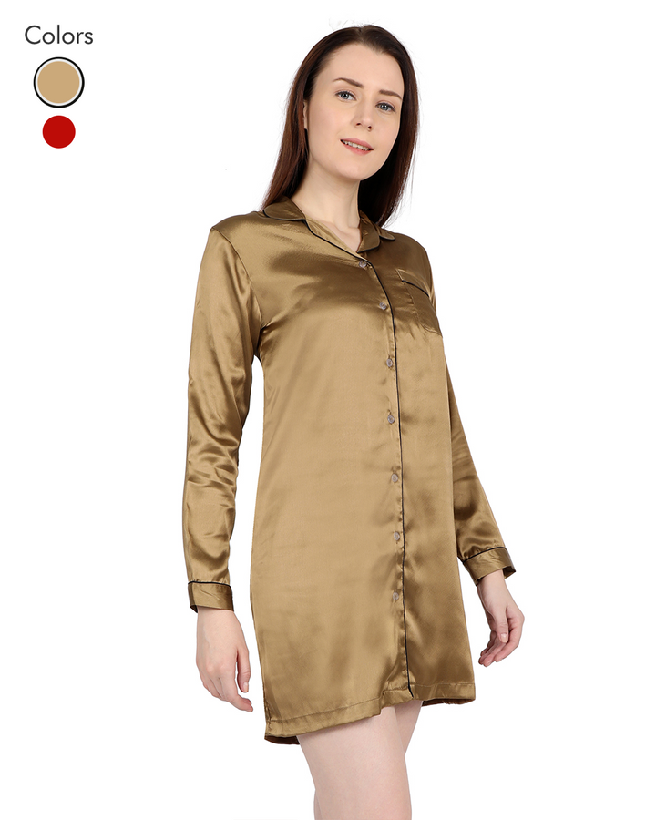 Golden satin night shirt