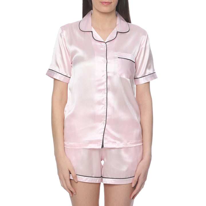 Pink Satin Night Suit