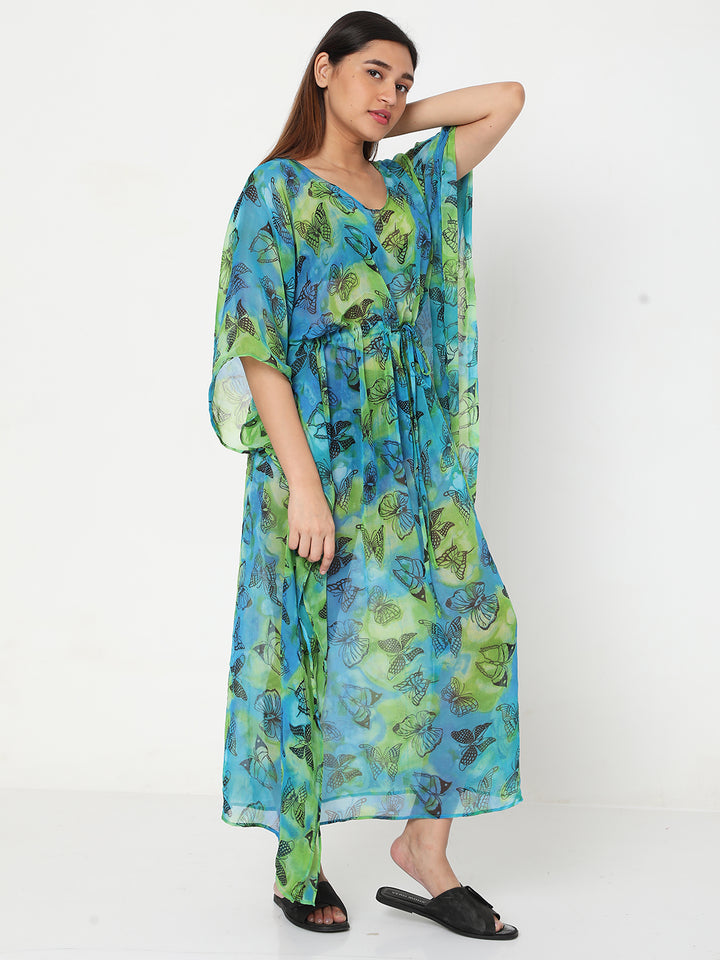 Tropical Butterfly Long Kaftan