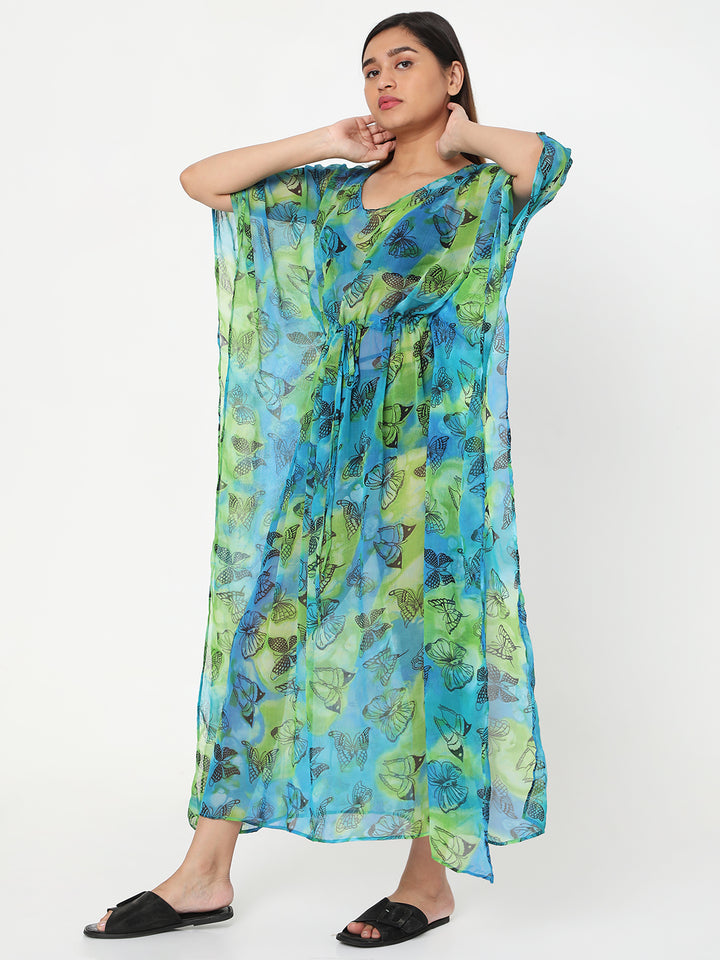 Tropical Butterfly Long Kaftan