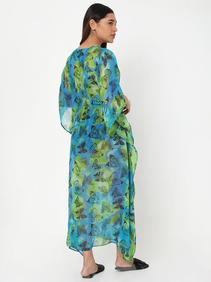 Tropical Butterfly Long Kaftan